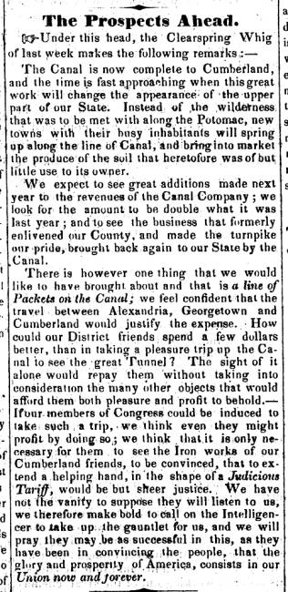 News article in Herald of Freedom, 1851 - "The Prospects Ahead."