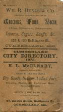 Image of Cumberland City Directory 1873