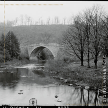 Black and white photo of Casselman Bridge near Grantsville MD