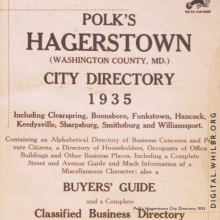 Cover image of Polk's Hagerstown Directory 1935