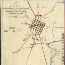 Image drawing of city during The Ransom of Hagerstown 1864