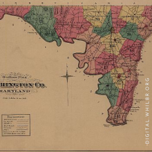 Colorful Map of Maryland from 1877