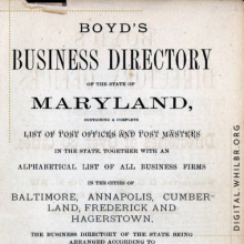 Cover of Boyd's Business Directory 1875