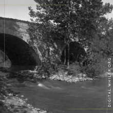 Black and white photo of Stone bridge over Antietam