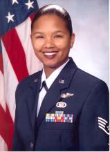 Military portrait of Air Force Master Sgt. Jill (Harper) Victor