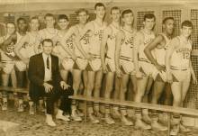Professional photo of Allegany Basketball Team, circa 1966.