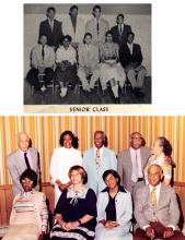 2 photos of Carver High students; 1 photo class picture from 1955, 1 photo of reunion of class from 1978