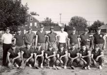 Team photo of Kelly-Springfield Tire Company softball team 1966
