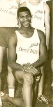 Cropped image of track runner from team photo circa 1960s
