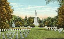 Postcard image of Antietam National Cemetery 