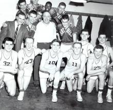 Coach and players pose for a picture Fort Hill high school