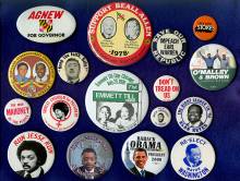 Display setting of 17 buttons of various sizes on black history movements