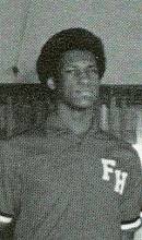 Cropped image of basketball player from team photo
