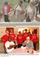 Newspaper clippings from events and church gatherings