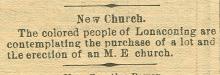 Clipping from newspaper article about New church