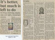 Newspaper article titled "It's better, but much is left to do"