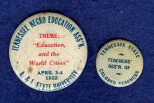 2 buttons; Tennessee Negro Education Ass'n; Tennessee State Teachers Ass'n circa 1950s
