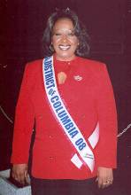 Woman wearing crown and sash for Ms. Senior District of Columbia 08