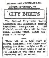 Newspaper clipping of City Briefs from 1938