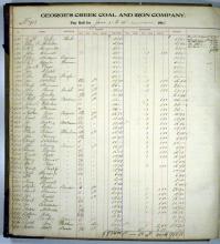 Photocopy of Payroll account ledger 1906