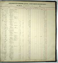 Photocopy of Payroll account ledger 1907