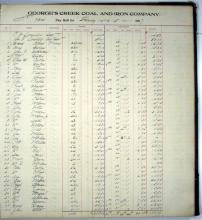 Photocopy of Payroll account ledger 1907