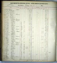 Photocopy of Payroll account ledger 1906