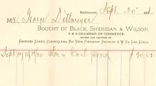 Copy of receipt for coal purchased in 1886
