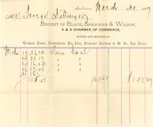 Copy of receipt for coal purchased in 1887