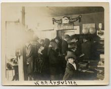 Children gathered at Keedysville station