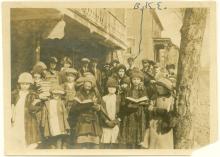Group of children standing outside of Keedysville station