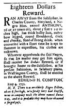 Newspaper article titled "Eighteen Dollars Reward."