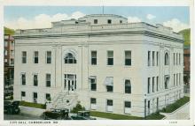 Postcard of Allegany County City Hall circa unknown