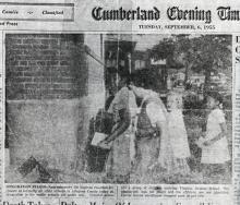 Newspaper clipping from Cumberland Evening Times, circa 1955; school integration