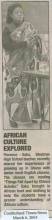 Newspaper clipping of article about African Culture Explained