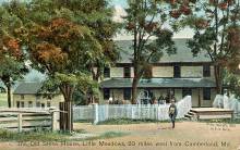 Colorized postcard of The Old Stone House, Little Meadows 