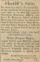 Newspaper article titled "Sheriff's Sale"