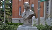 Bust of Justice Roger Taney outside of Frederick City Hall, MD