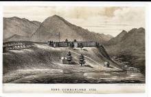 Postcard drawing of Fort Cumberland 1755