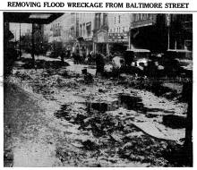 Photograph truck removing debris from Cumberland Evening Times, 1936  Flood