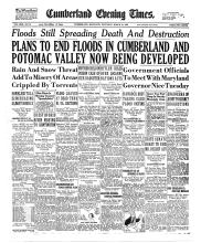 Newspaper headline from Cumberland Evening Times, 1936-03-21