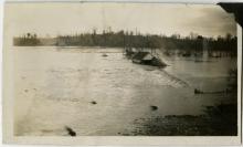 Photo of Potomac River flooding at Dam 4, 1936 Flood