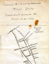 Drawing of Cumberland streets where National Guard was assigned
