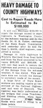 News article from Hagerstown Morning Herald, 1936-03-22; Heavy Damage