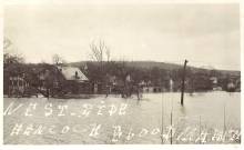 Photo of west side of Hancock during 1936 Flood; showing many homes under water