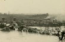 Photo of 1936 Flood in Williamsport - flooded homes along river