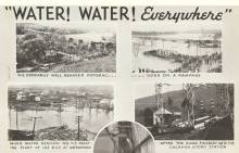 Clipping from Potomac Edison News; 4 images of damage from the 1936 Flood