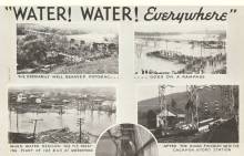 Clipping from Potomac Edison News; 4 images of damage from the 1936 Flood