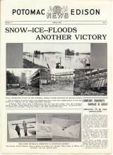 Front cover of Potomac Edison News "Snow--Ice--Floods Another Victory"