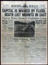 Front page of Hagerstown Morning Herald during 1936 Flood - 1936-03-20